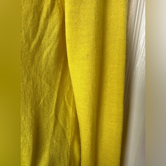 TORY BURCH Cardigan Sweater Yellow Navy Blue Merino Wool Simone Madison Knit - Picture 6 of 12